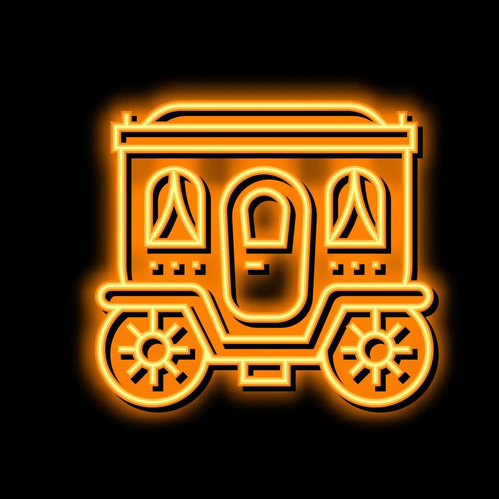 Wagen Fee Geschichte Transport Neon- glühen Symbol Illustration vektor