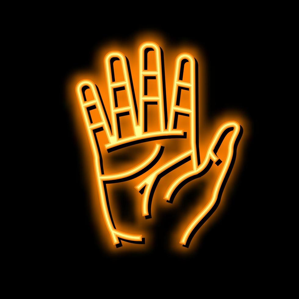 hand människor kropp del neon glöd ikon illustration vektor