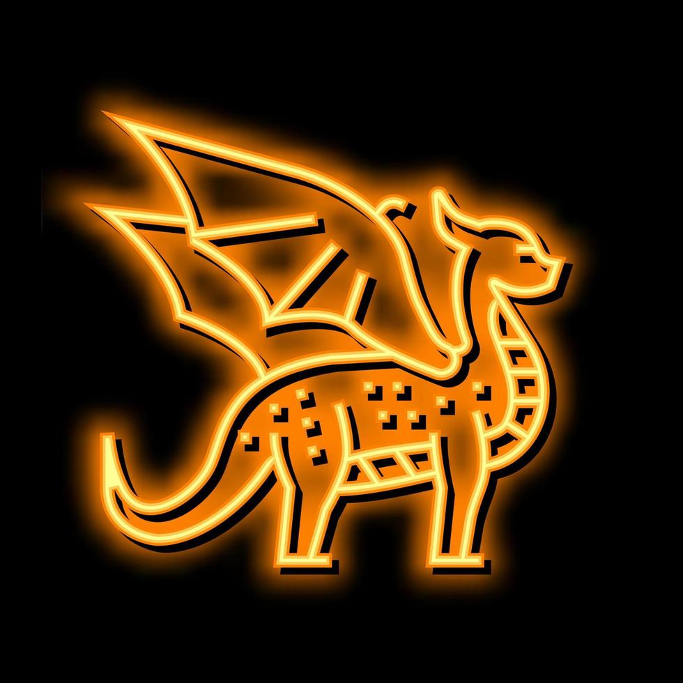 Drachen Fee Geschichte Tier Neon- glühen Symbol Illustration vektor