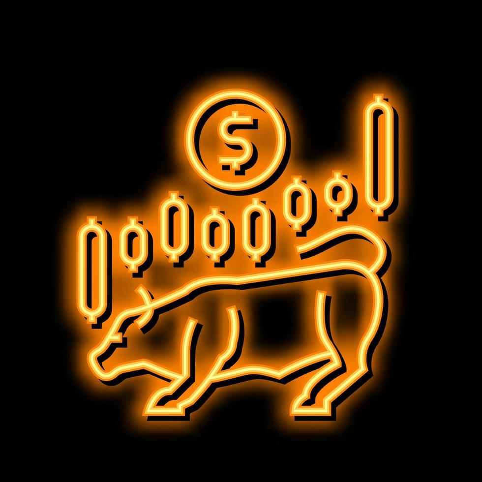 Lager Markt Neon- glühen Symbol Illustration vektor