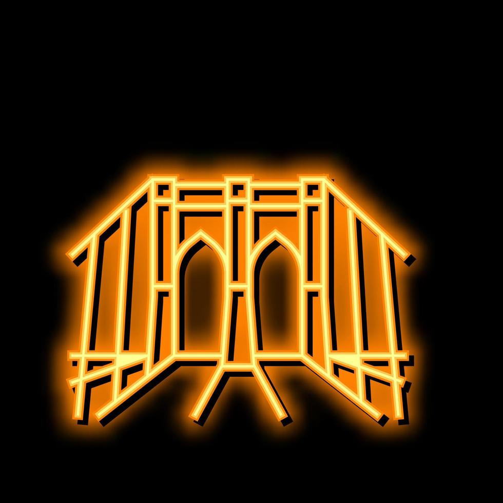 Brooklyn Brücke Neon- glühen Symbol Illustration vektor