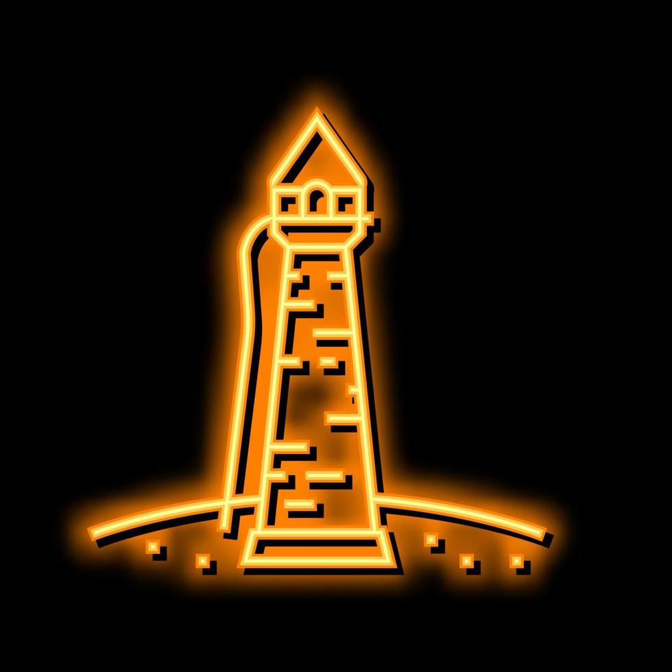 Turm Fee Geschichte Konstruktion Neon- glühen Symbol Illustration vektor