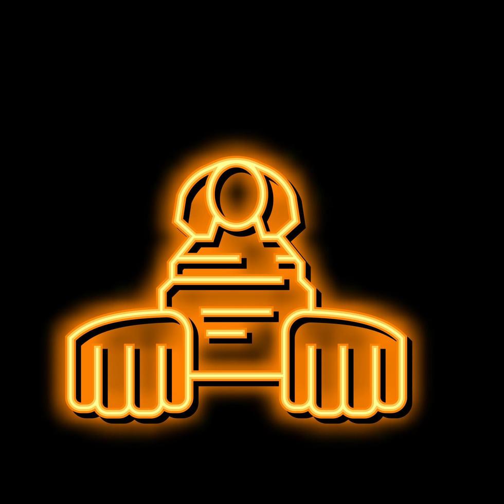 Sphinx Ägypten Monument Neon- glühen Symbol Illustration vektor