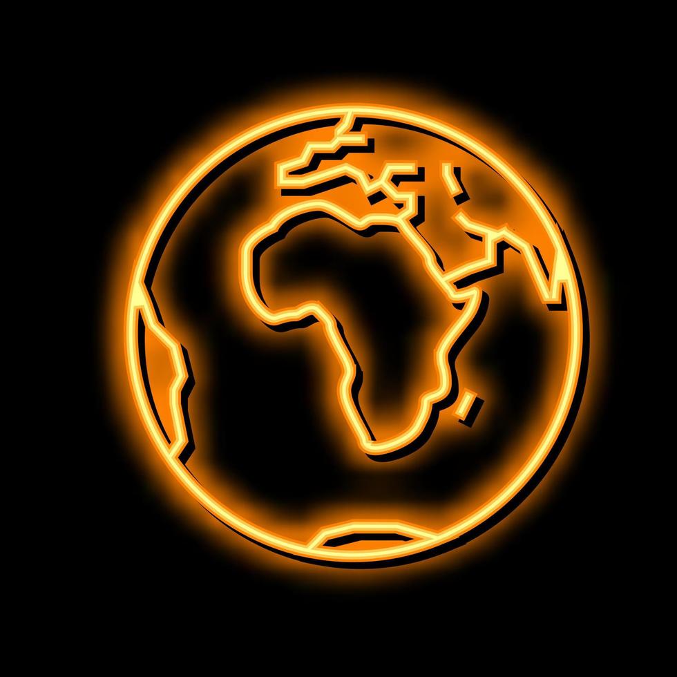 afrika kontinent neon glöd ikon illustration vektor