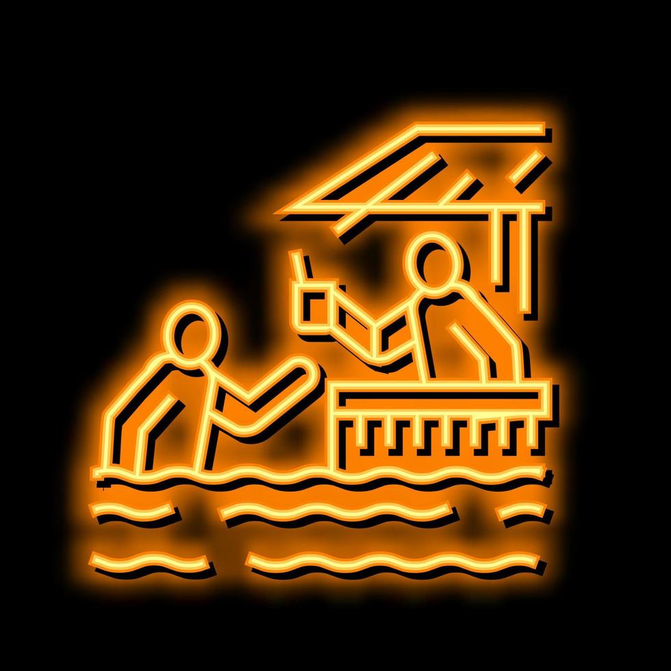 Schwimmbad Restaurant und Bar Neon- glühen Symbol Illustration vektor