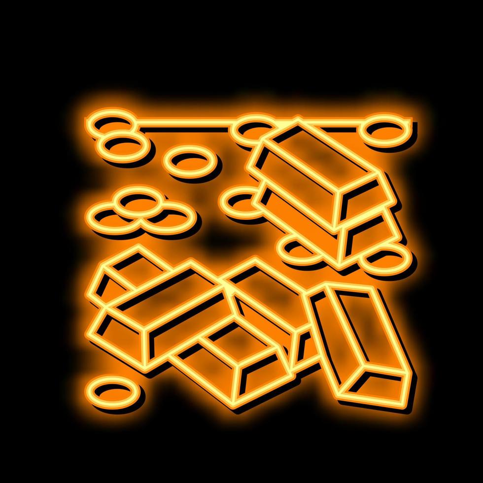 Gold Schatz Neon- glühen Symbol Illustration vektor