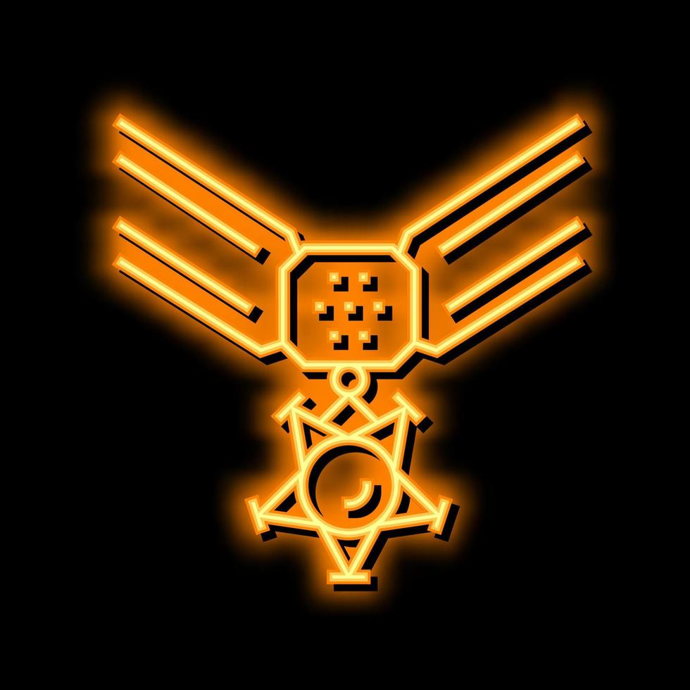 Ehre Medaille Neon- glühen Symbol Illustration vektor
