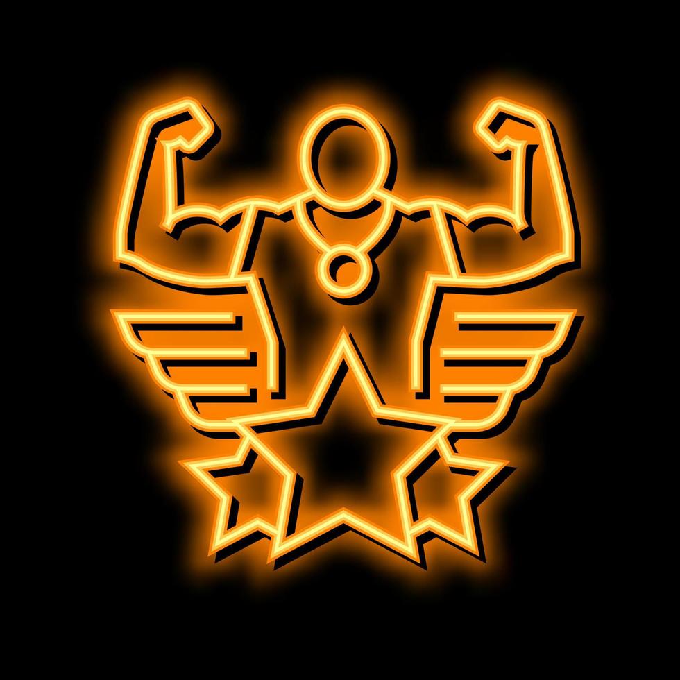 Gewinner Champion Neon- glühen Symbol Illustration vektor