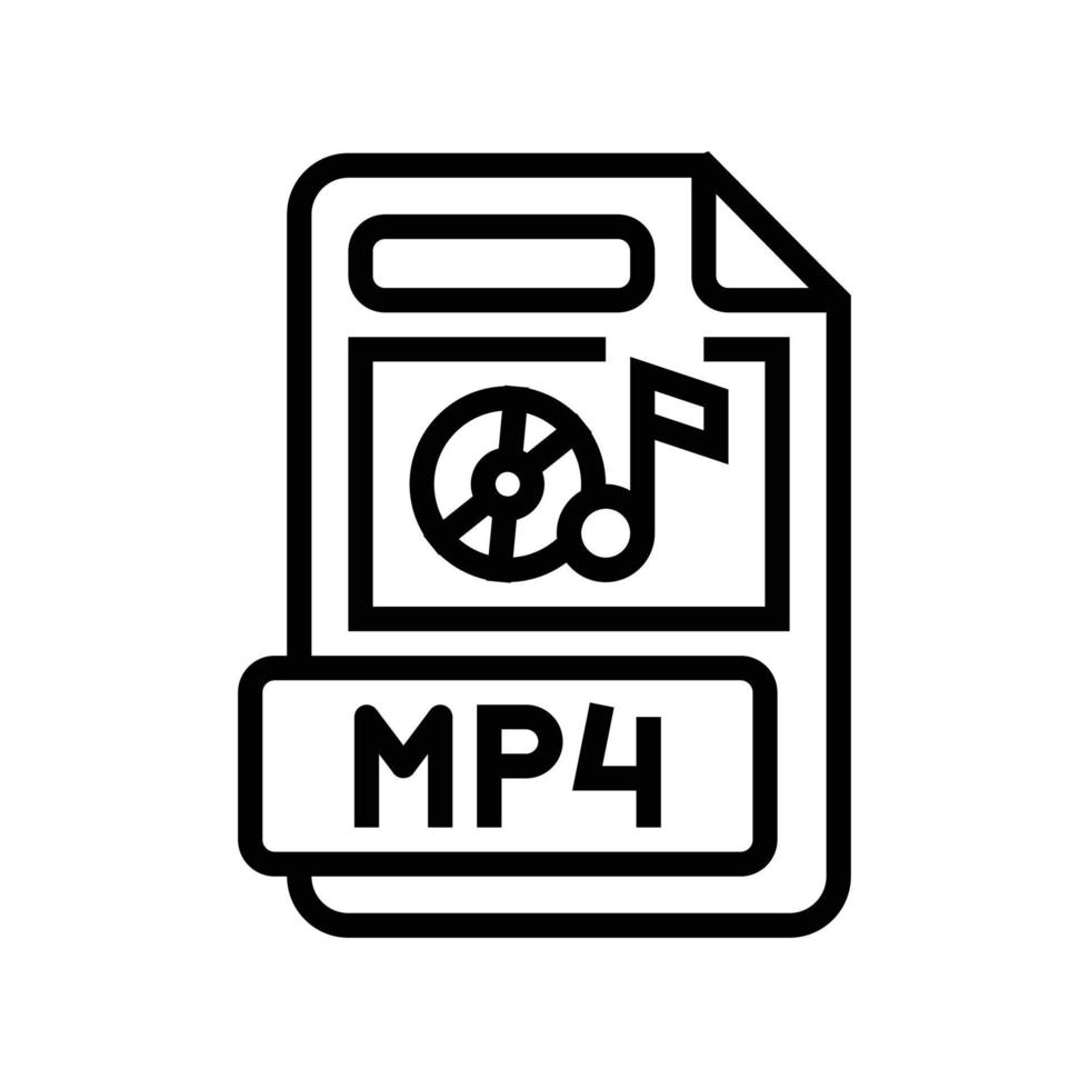 mp4 Datei Format dokumentieren Linie Symbol Vektor Illustration