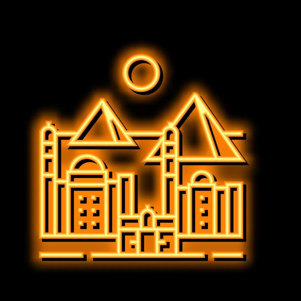cairo gammal stad neon glöd ikon illustration vektor