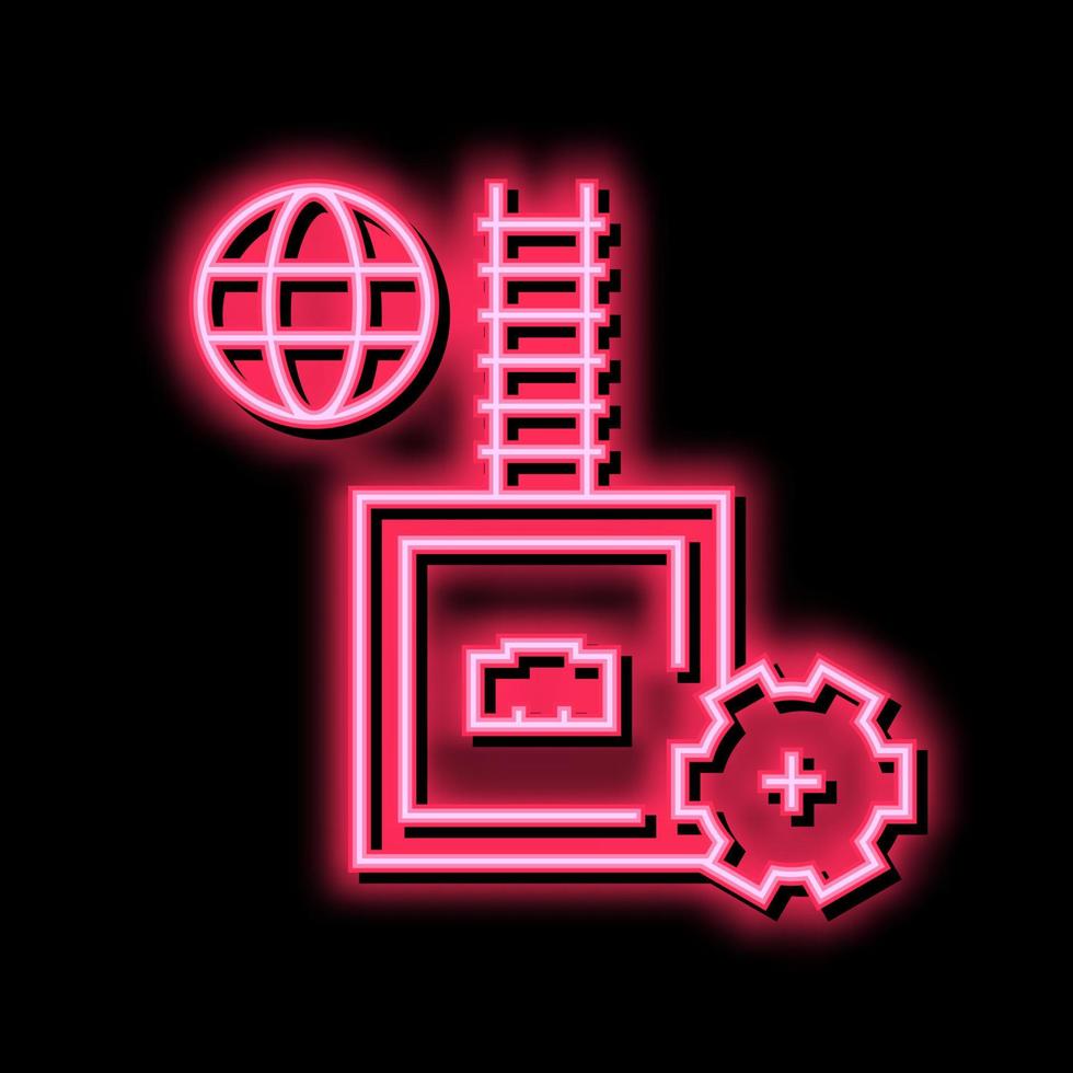 elektrisch Sicherung Neon- glühen Symbol Illustration vektor