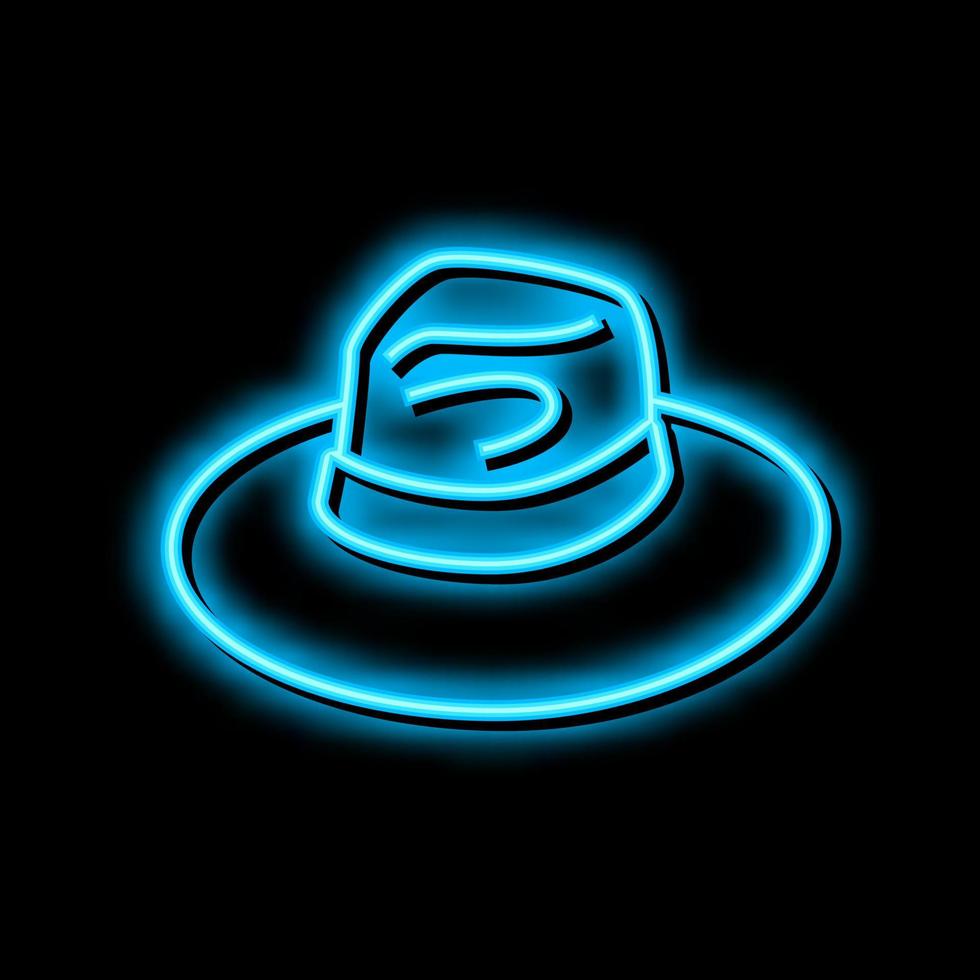 Hut Kopf Zubehörteil Neon- glühen Symbol Illustration vektor