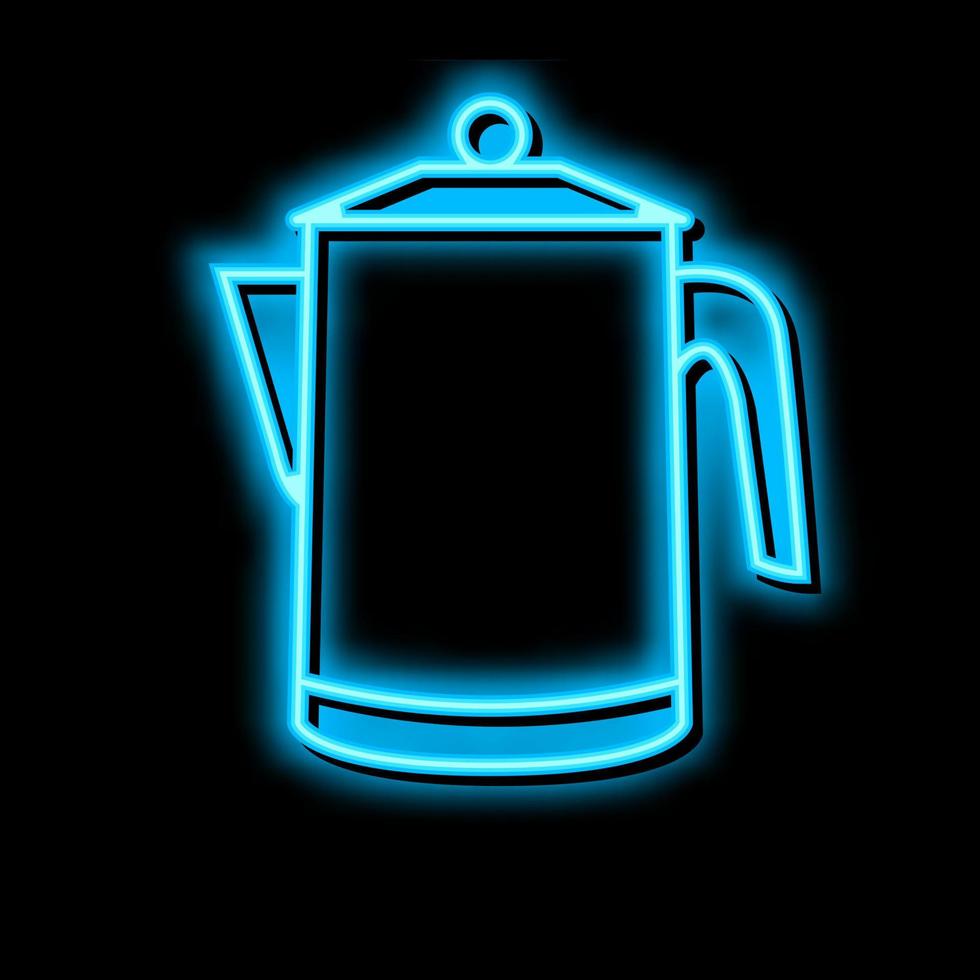 Kaffeemaschine Kaffee machen Ausrüstung Neon- glühen Symbol Illustration vektor