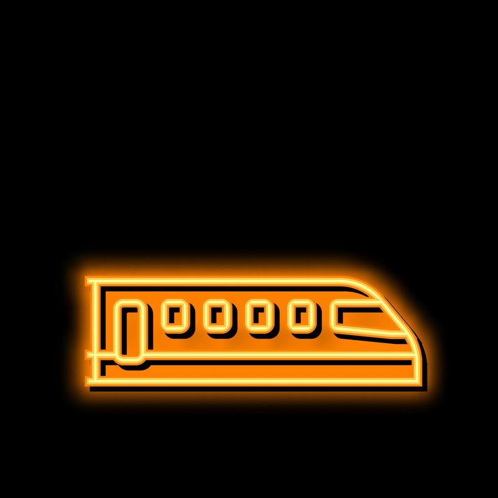 tåg transport neon glöd ikon illustration vektor