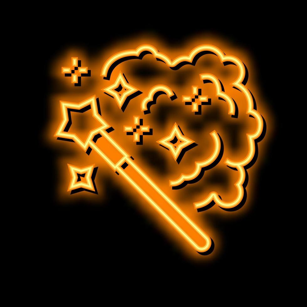 wand magi neon glöd ikon illustration vektor