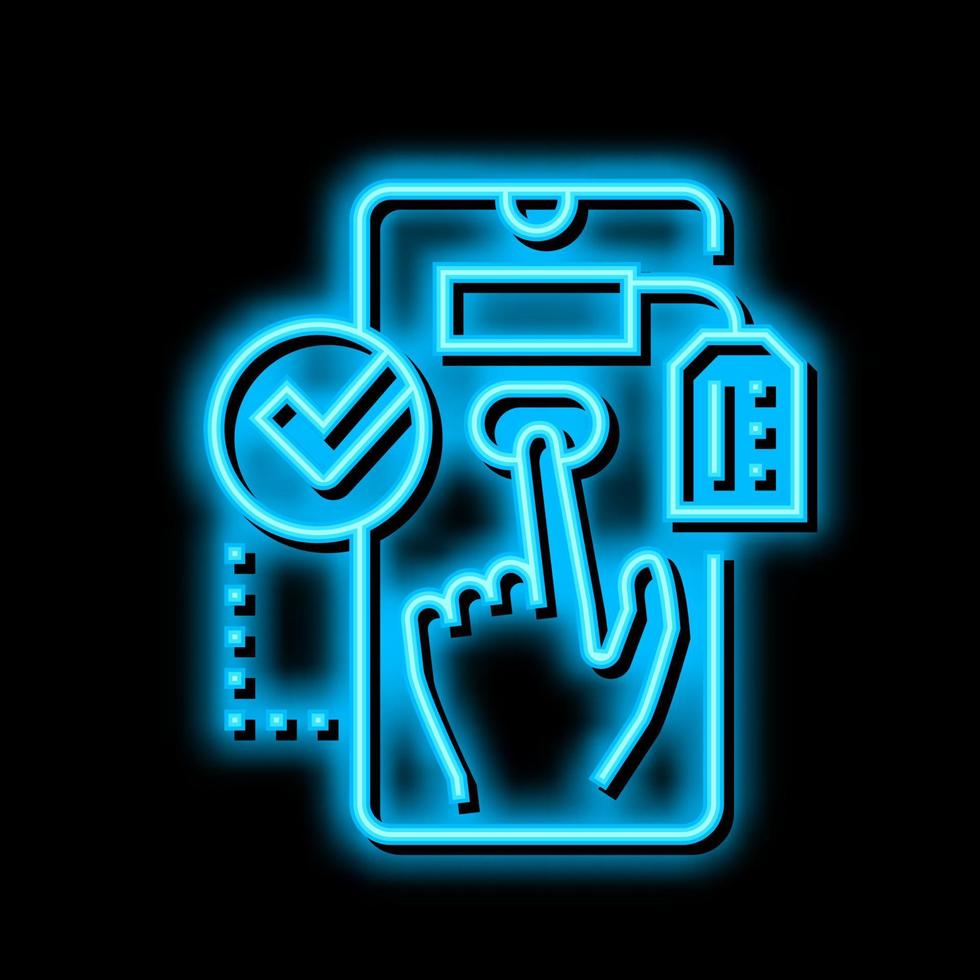 wählen Produkt Neon- glühen Symbol Illustration vektor