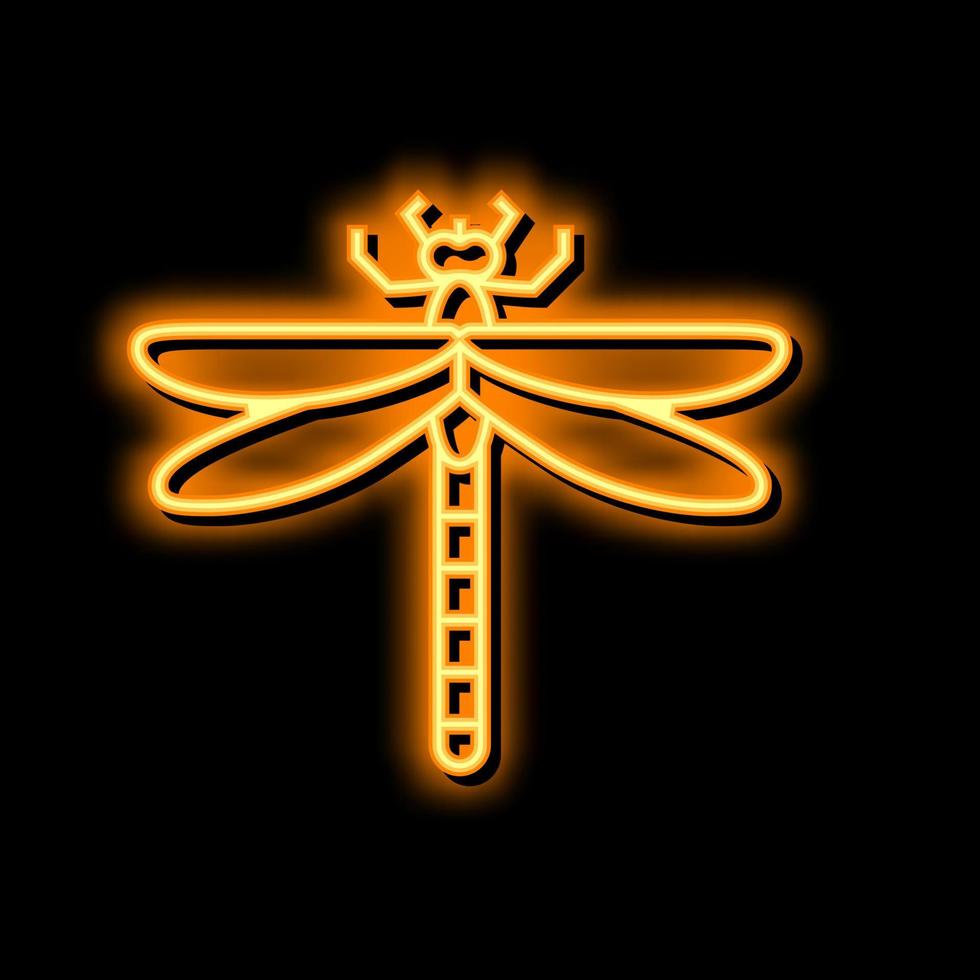 Libelle Insekt Neon- glühen Symbol Illustration vektor