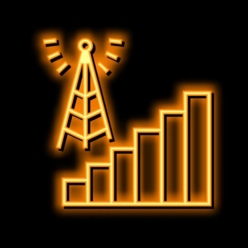 signal förbindelse neon glöd ikon illustration vektor