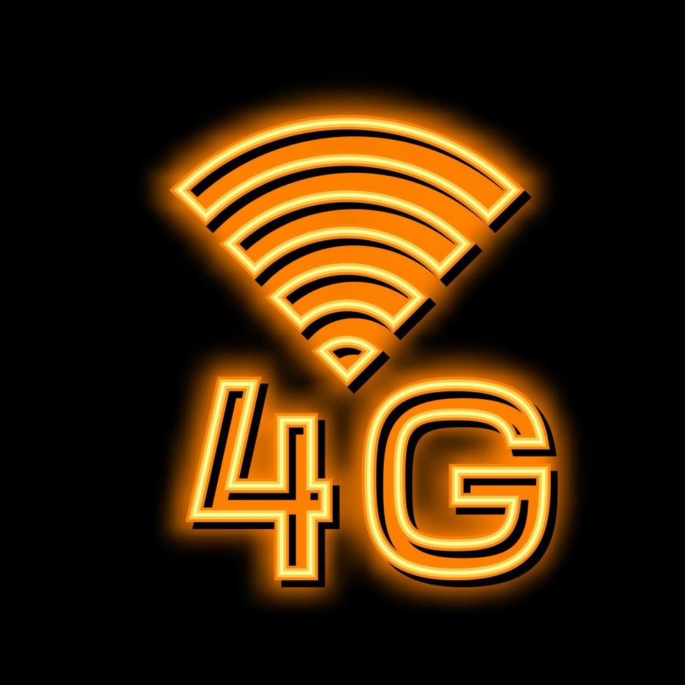 4g internet nätverkande neon glöd ikon illustration vektor