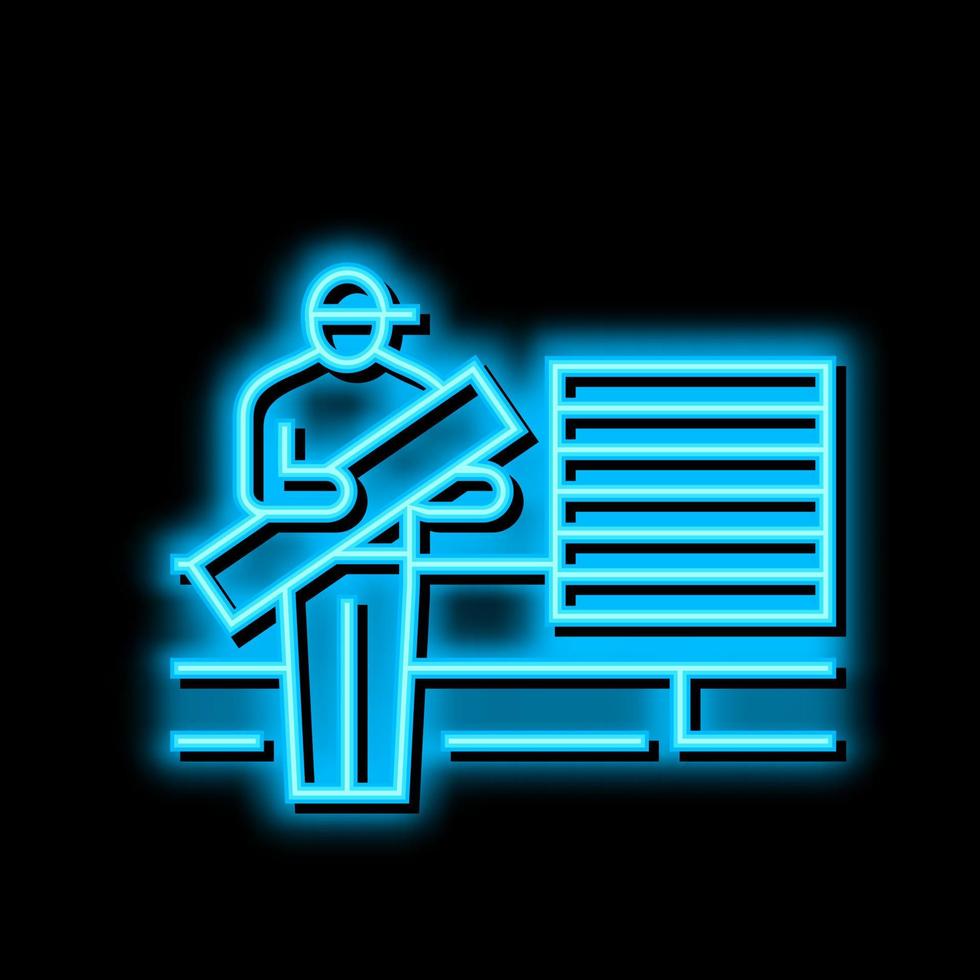 Bodenbelag Dienstleistungen Neon- glühen Symbol Illustration vektor