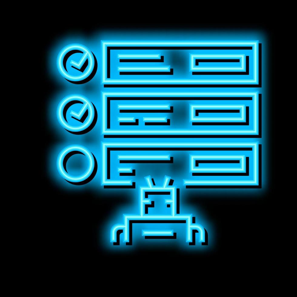 Richtlinie System Neon- glühen Symbol Illustration vektor