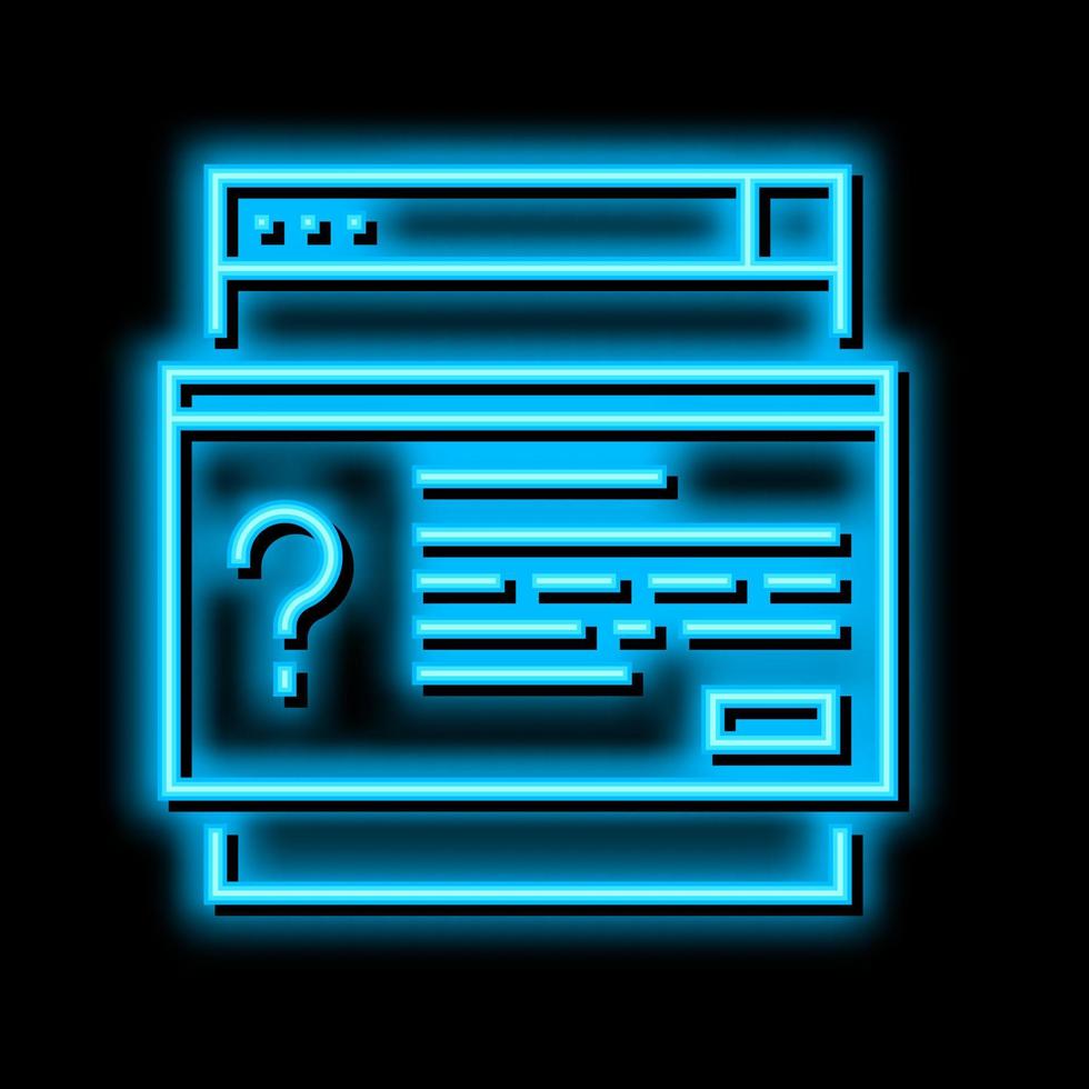 Frage online Fragen Neon- glühen Symbol Illustration vektor