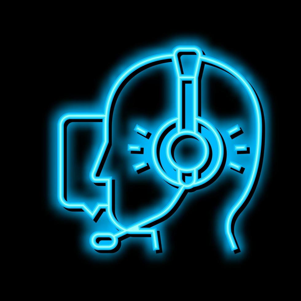 Rat und Anruf Bedienung Unterstützung Neon- glühen Symbol Illustration vektor