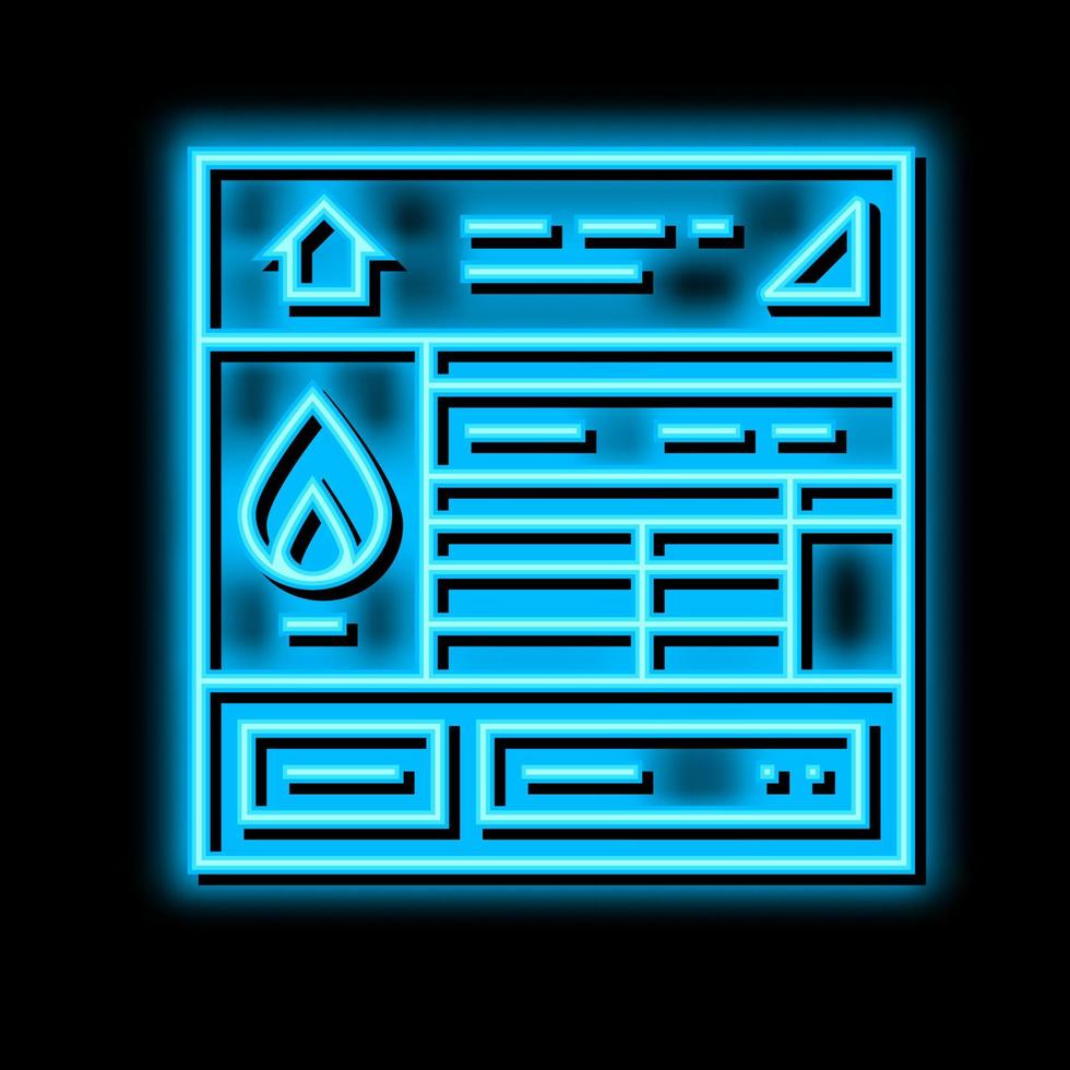 Gas Sicherheit Zertifikate Neon- glühen Symbol Illustration vektor