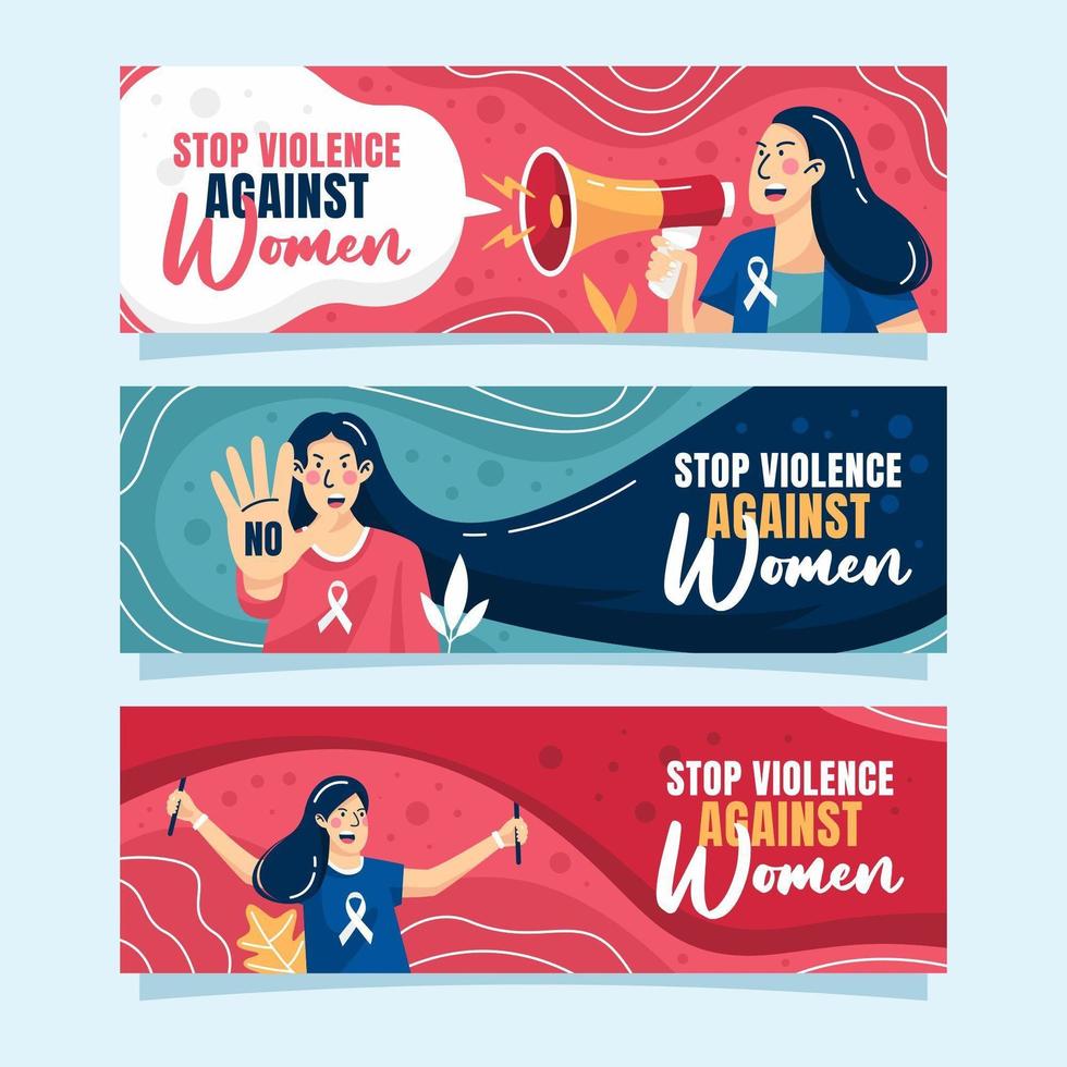 stoppa våld mot kvinnors banner vektor