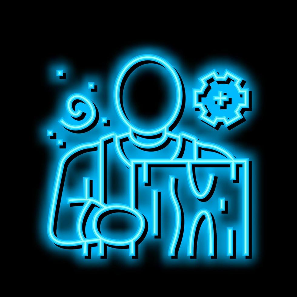 Zimmermann Teppichboden Neon- glühen Symbol Illustration vektor