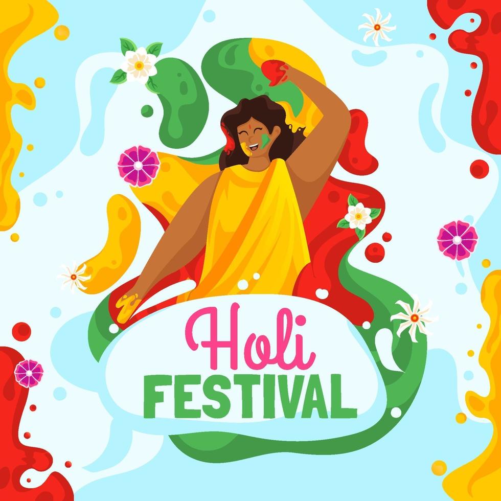 holi festival färgstarka bakgrund vektor