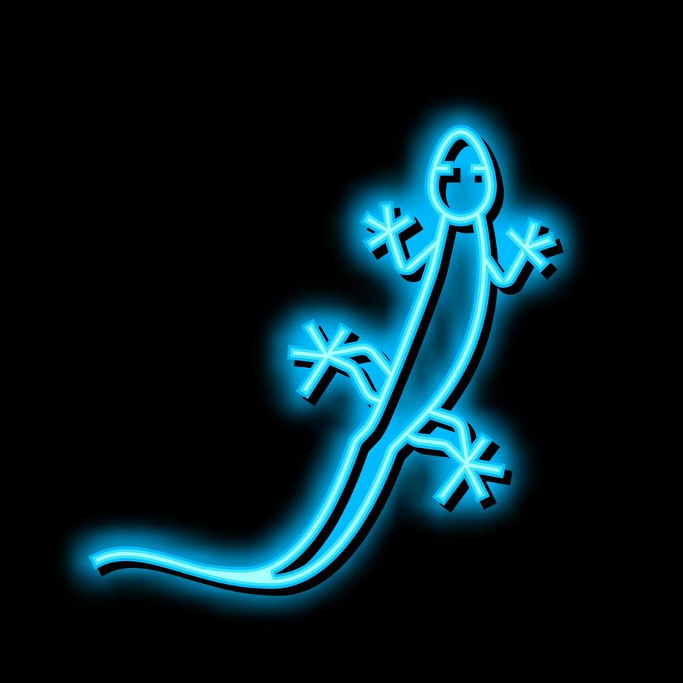 Eidechse wild Tier Neon- glühen Symbol Illustration vektor