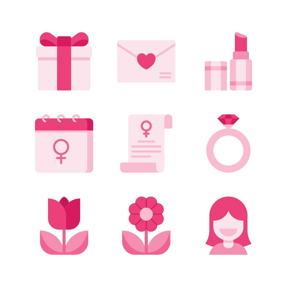 Womens Day Icon Set Sammlung vektor