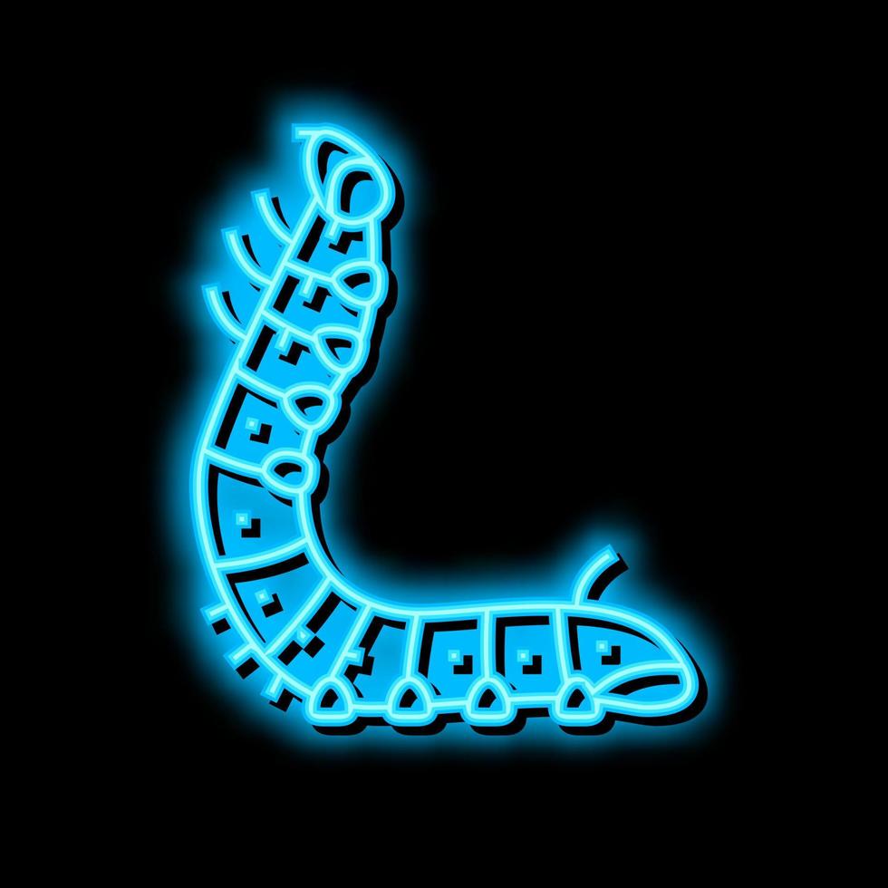 Larven Seidenraupe Neon- glühen Symbol Illustration vektor