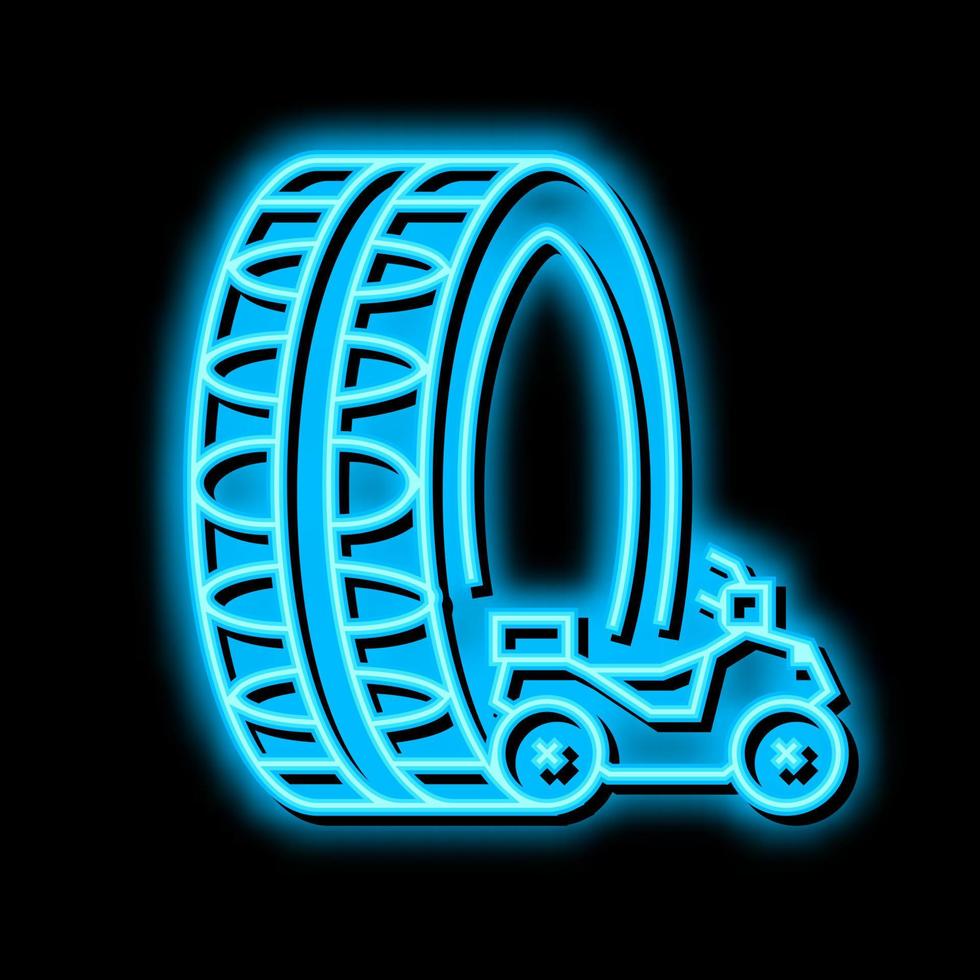 ein Fernseher utv Reifen Neon- glühen Symbol Illustration vektor