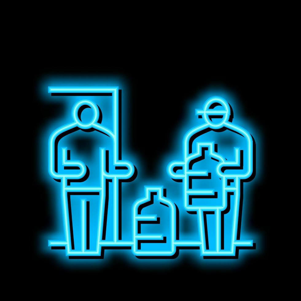 Lieferung Wasser Neon- glühen Symbol Illustration vektor