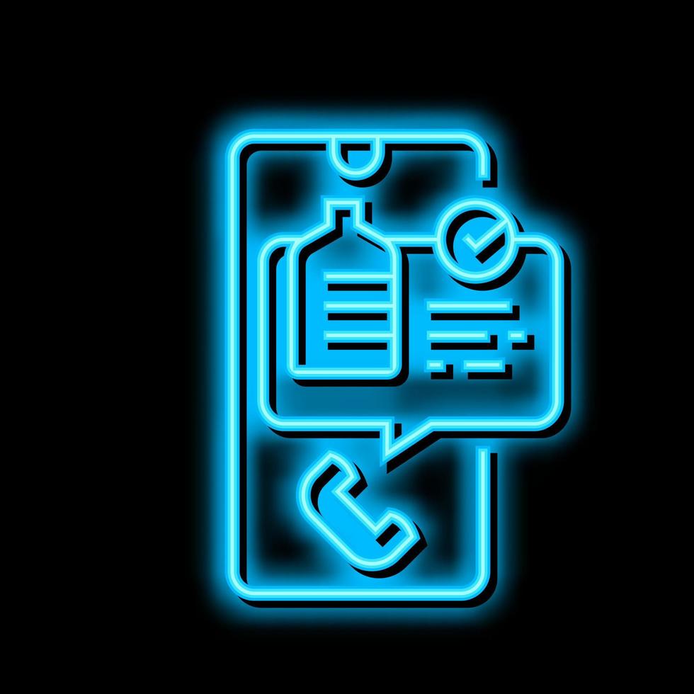 Anruf zum bestellen Wasser Neon- glühen Symbol Illustration vektor