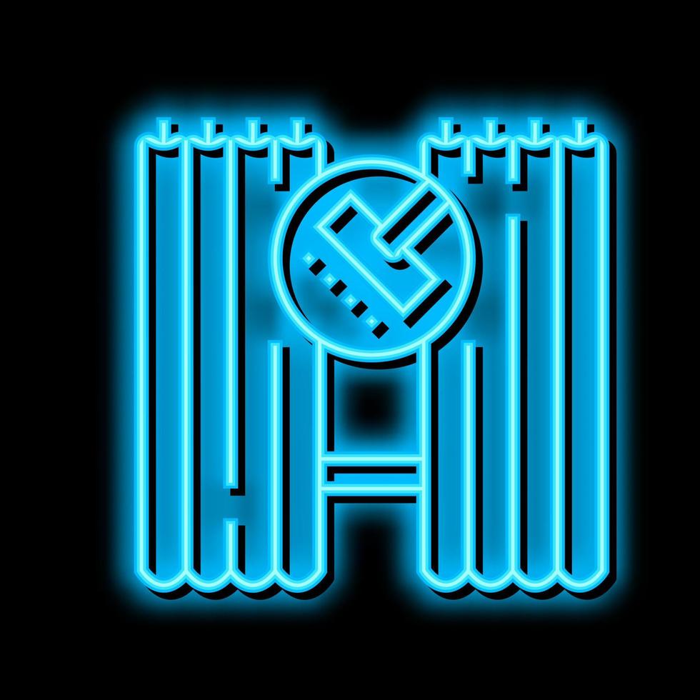 Vorhänge und Jalousie Reinigung Neon- glühen Symbol Illustration vektor