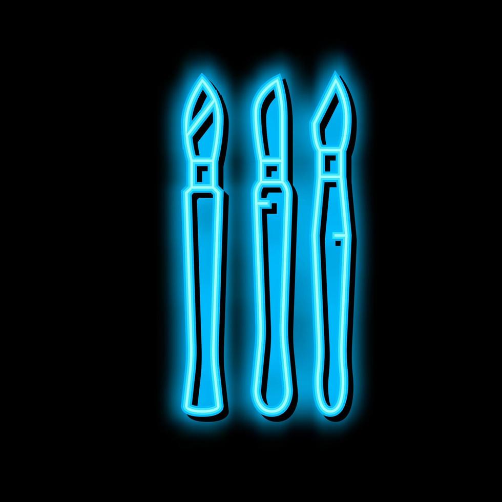 kniv medicinsk neon glöd ikon illustration vektor