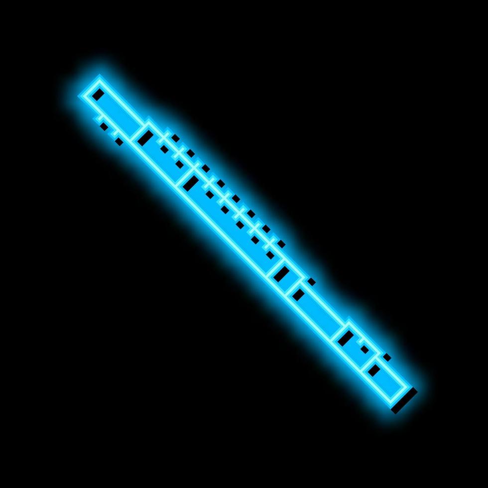 Flöte Musik- spielen Instrument Neon- glühen Symbol Illustration vektor