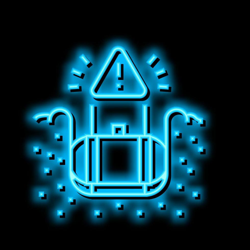 unter Tage Lager Panzer Entfernung Neon- glühen Symbol Illustration vektor