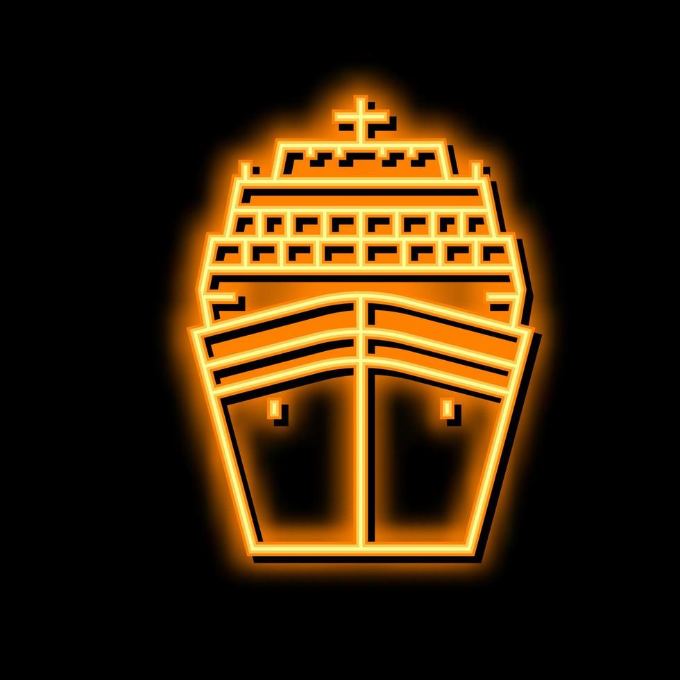 Kreuzfahrt Schiff Liner Ozean Transport Neon- glühen Symbol Illustration vektor