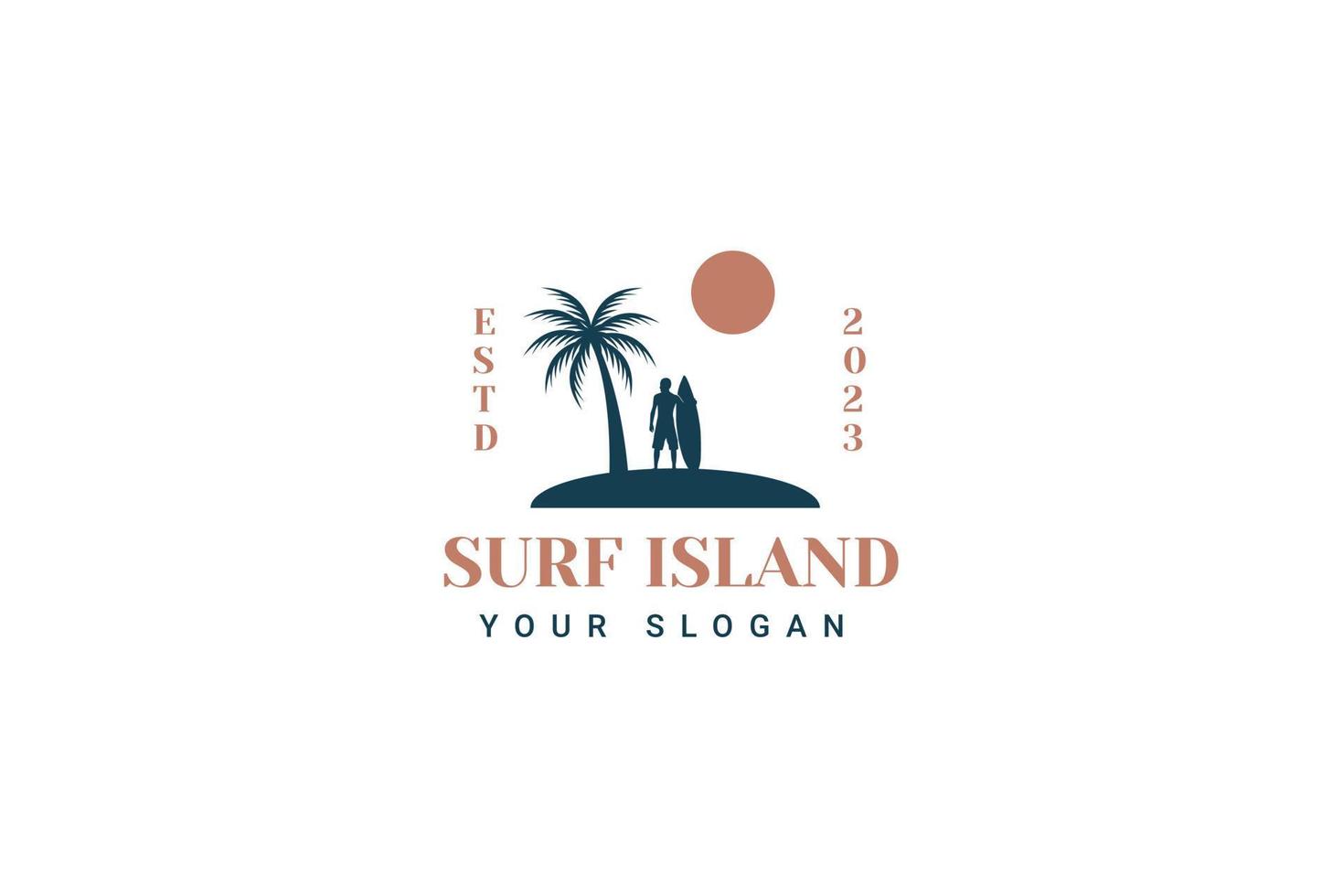 Surfen Insel Logo Vektor Symbol Illustration