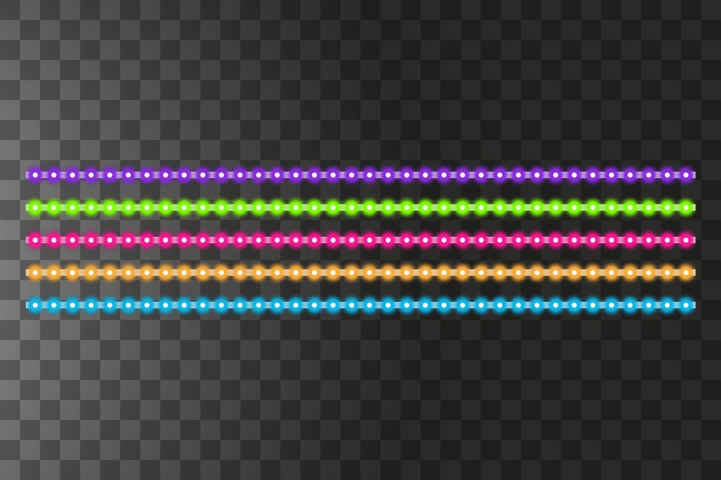 olika ledade ränder på svart bakgrund, glödande ledkransar vektor