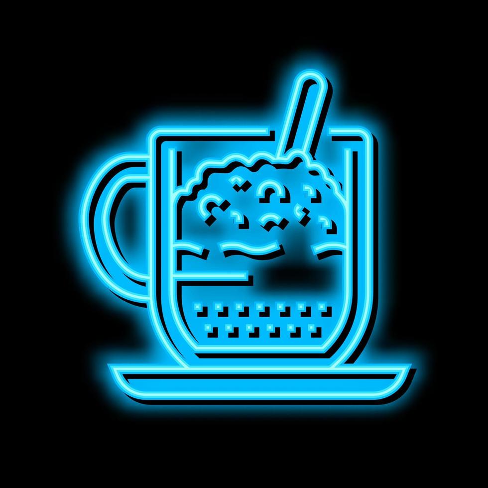 cappuccino kaffe neon glöd ikon illustration vektor