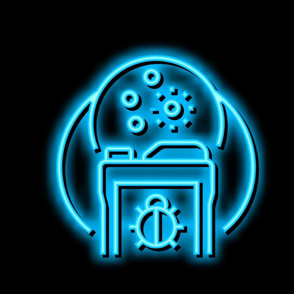 Pestizid chemisch Industrie Produktion Neon- glühen Symbol Illustration vektor