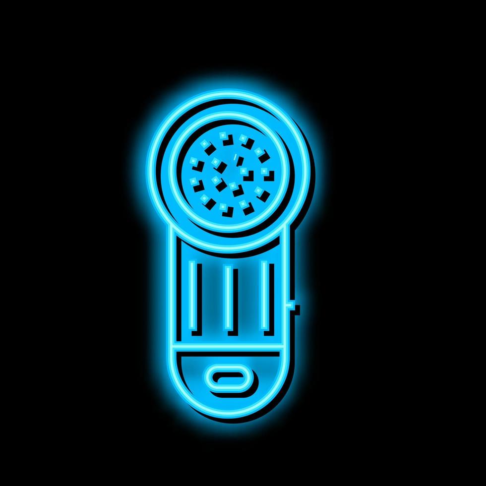 Kleidung Reinigung elektronisch Gadget Neon- glühen Symbol Illustration vektor