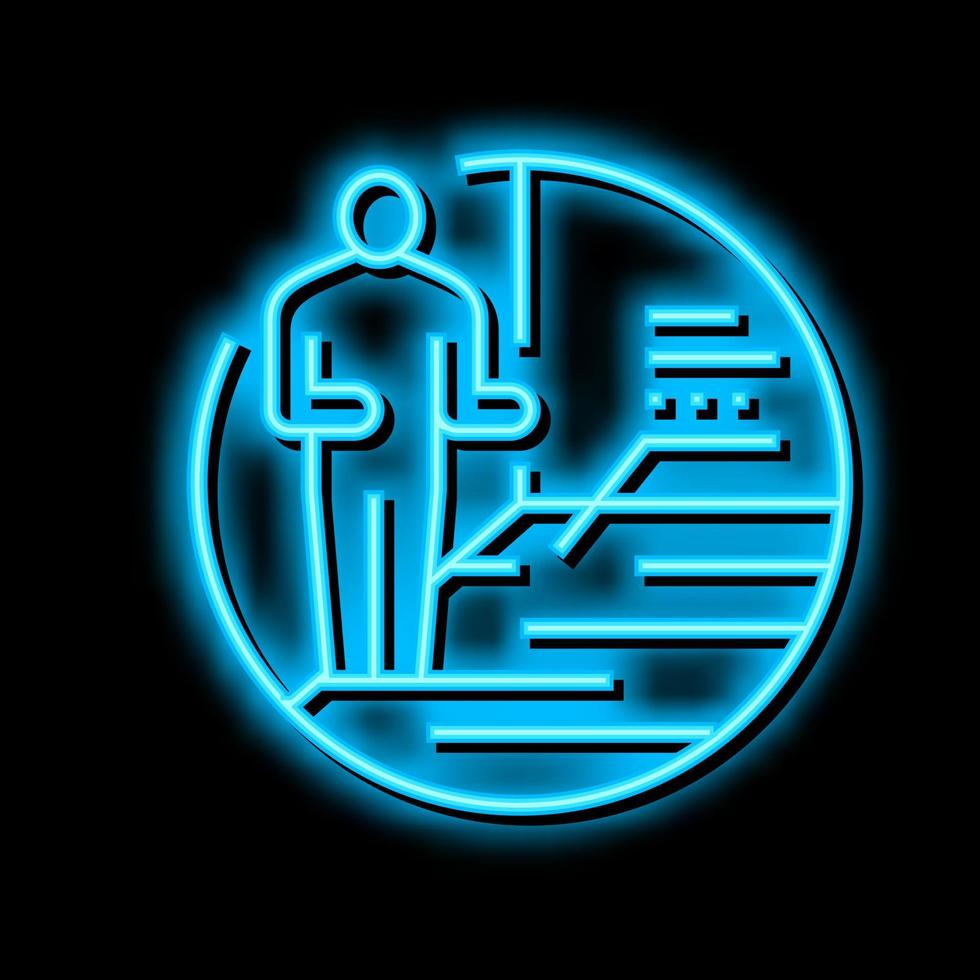 Beratung von Renovierung Bedienung Arbeiter Neon- glühen Symbol Illustration vektor