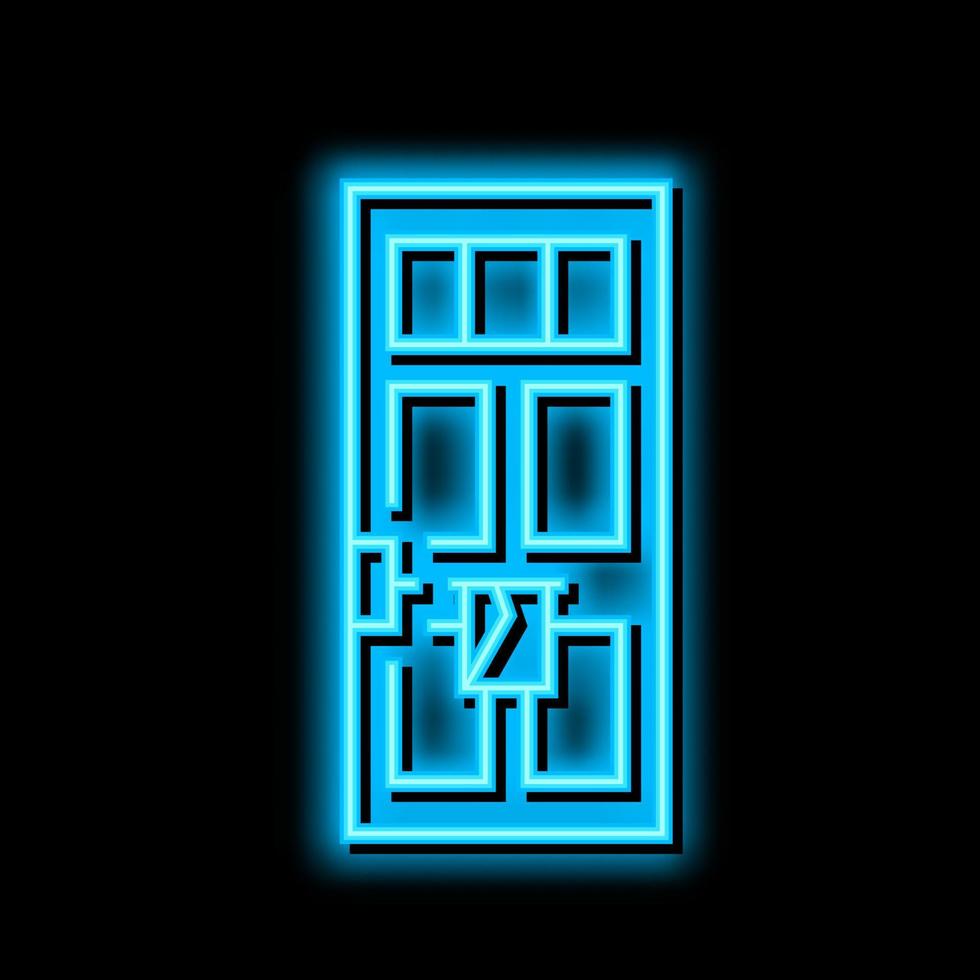 Briefkasten im Tür Neon- glühen Symbol Illustration vektor