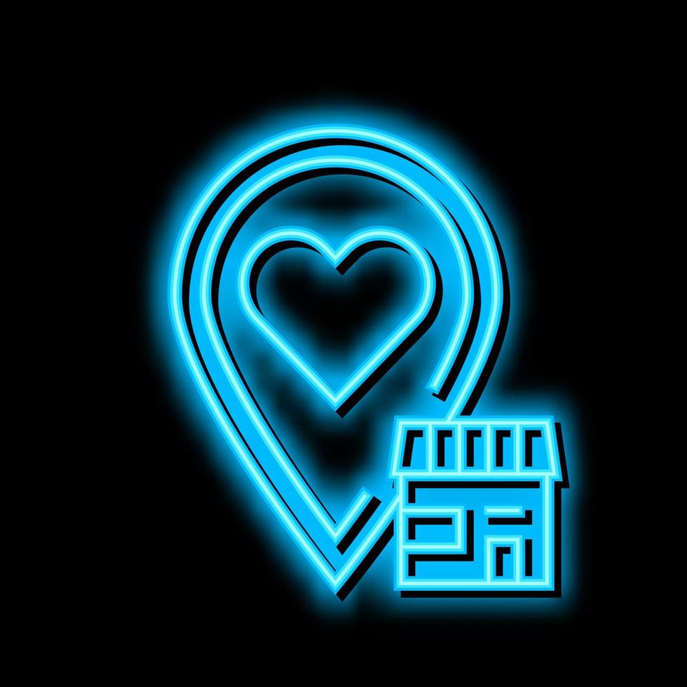 lokal- företag neon glöd ikon illustration vektor